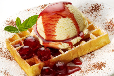Belgian waffle with extra topping